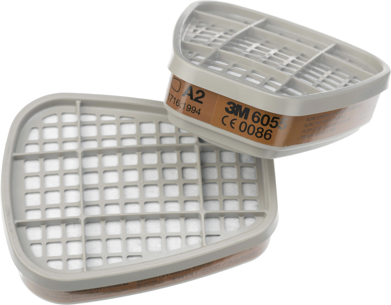 3M Aktivkohle Filter mit Bajonettverschluss Braun A2 (1Paar)